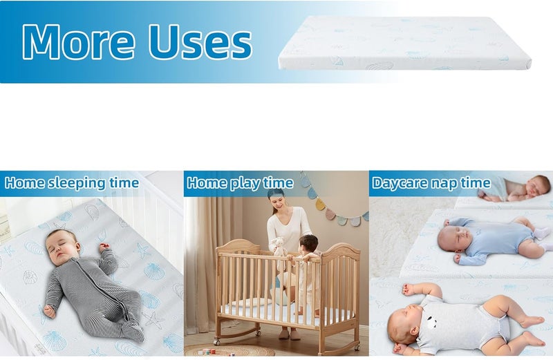 HDJOAPS Pack and Play Mattress 38"x26", Crib Mattress Pad for Playard, Pack n Play Mattress with Soft Breathable Washable Cover for Baby and Toddler - Image 4